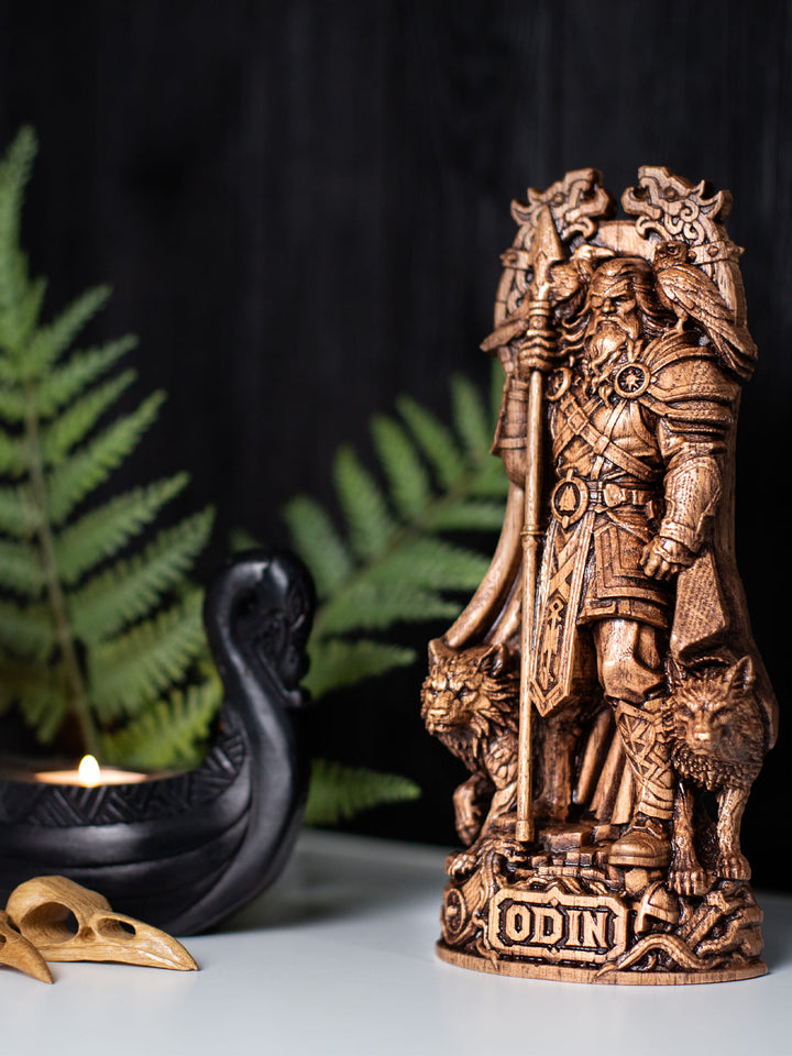 Odin Statue Wood | Wotan Figure | Blagowood