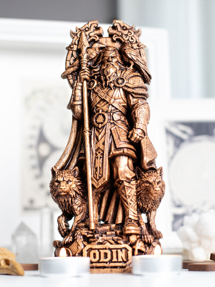 Odin Statue Wood | Wotan Figure | Blagowood