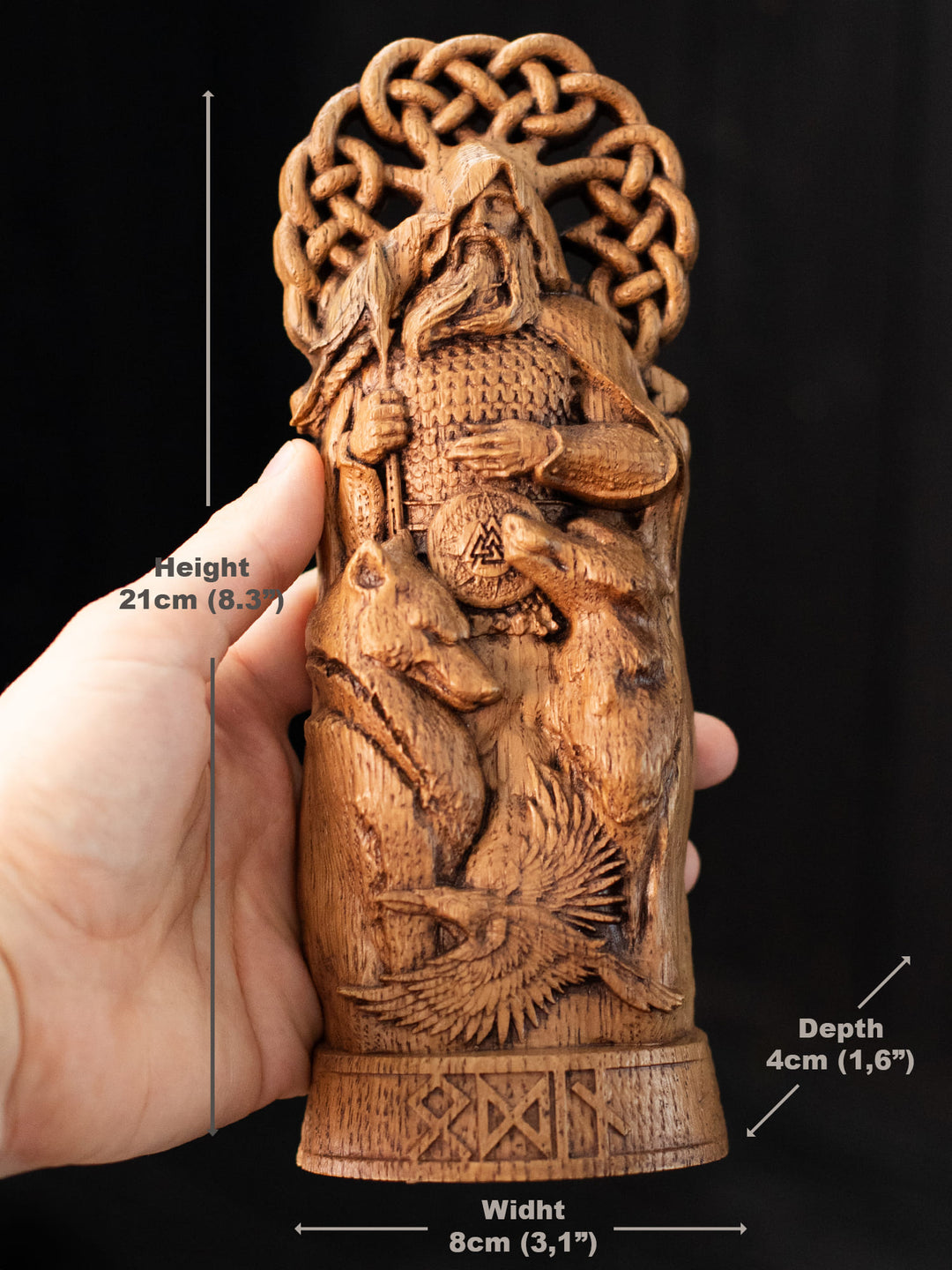 Odin Wotan the Norse God statue from wood