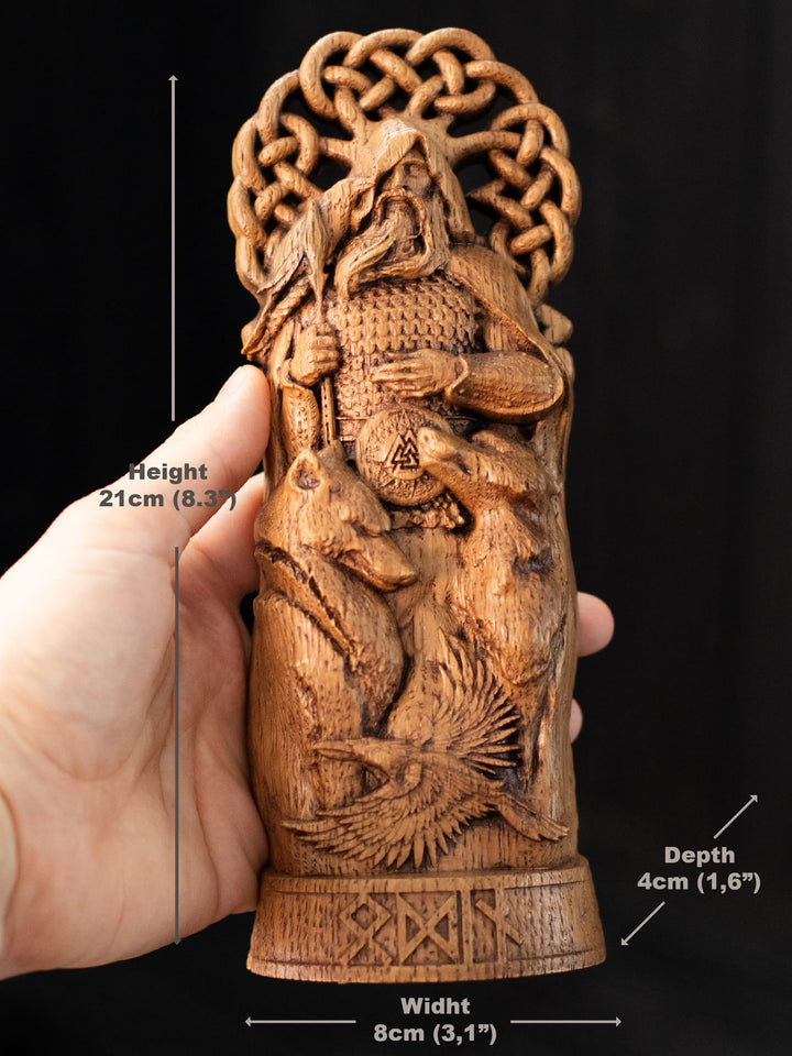 Odin Wotan the Norse God statue from wood