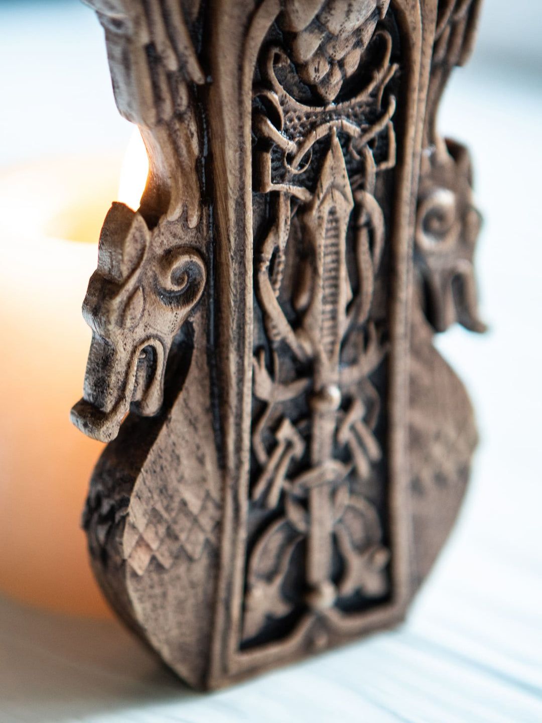 Odin Wooden Bust: Norse All-Father Wisdom