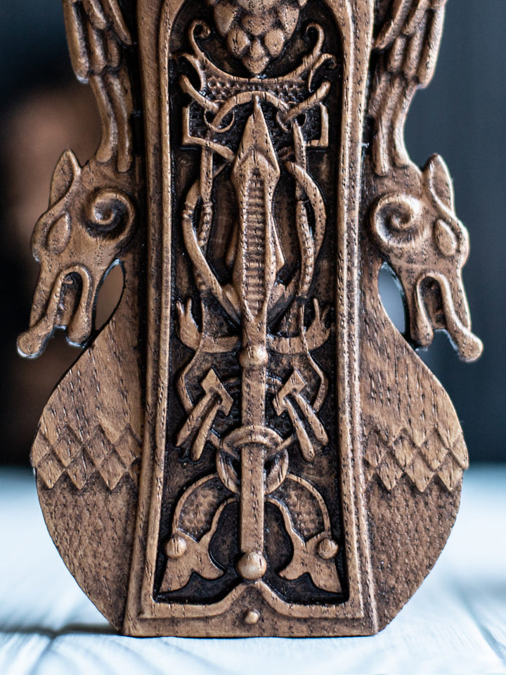 Odin Wooden Bust: Norse All-Father Wisdom