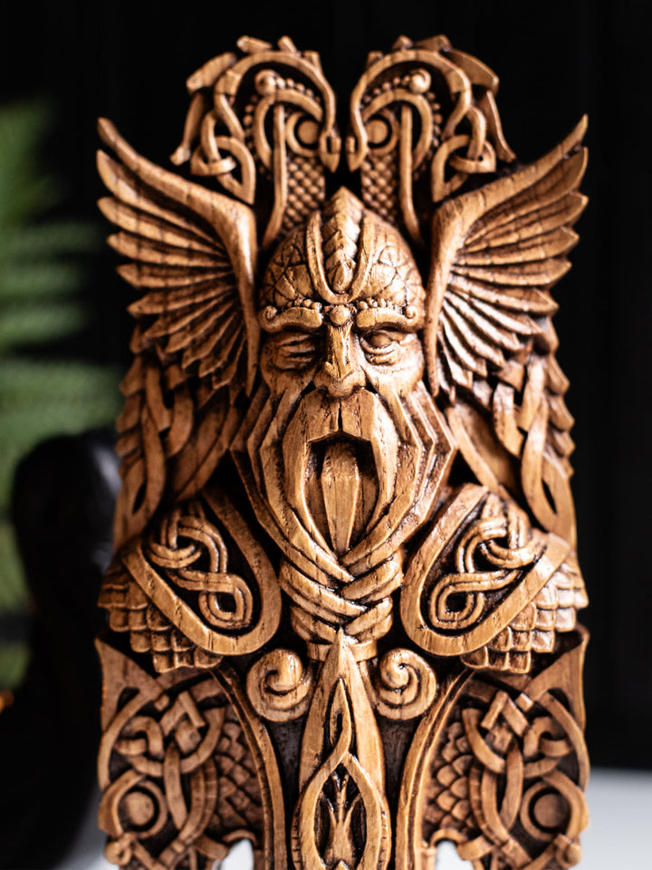 Odin Bust - Norse God of Wisdom with Ravens and Wolves