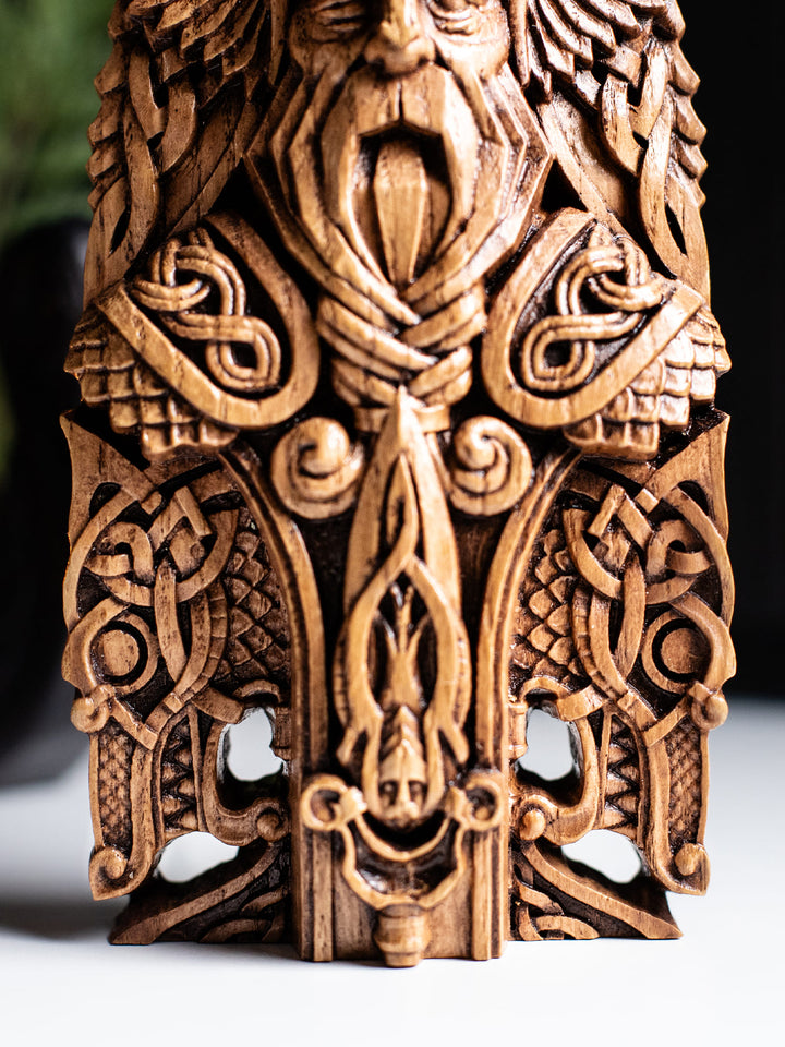 Odin Bust - Norse God of Wisdom with Ravens and Wolves