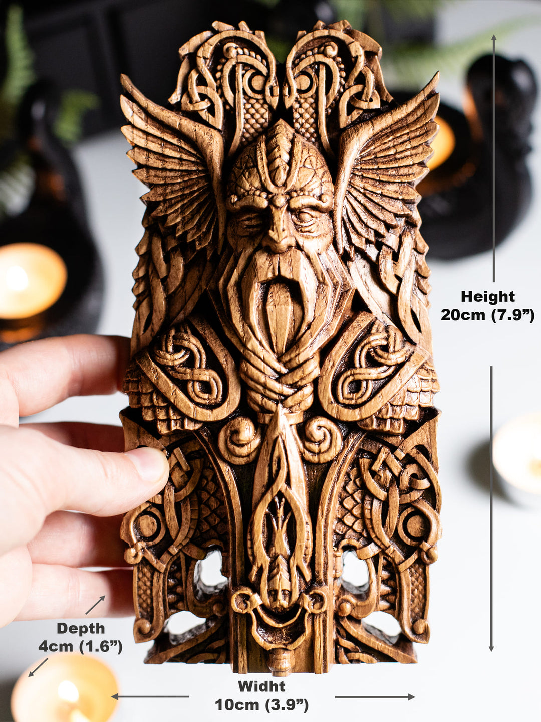 Odin Bust - Norse God of Wisdom with Ravens and Wolves