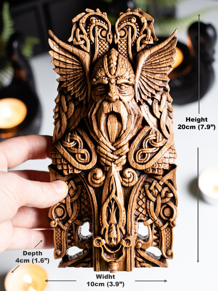 Odin Bust - Norse God of Wisdom with Ravens and Wolves