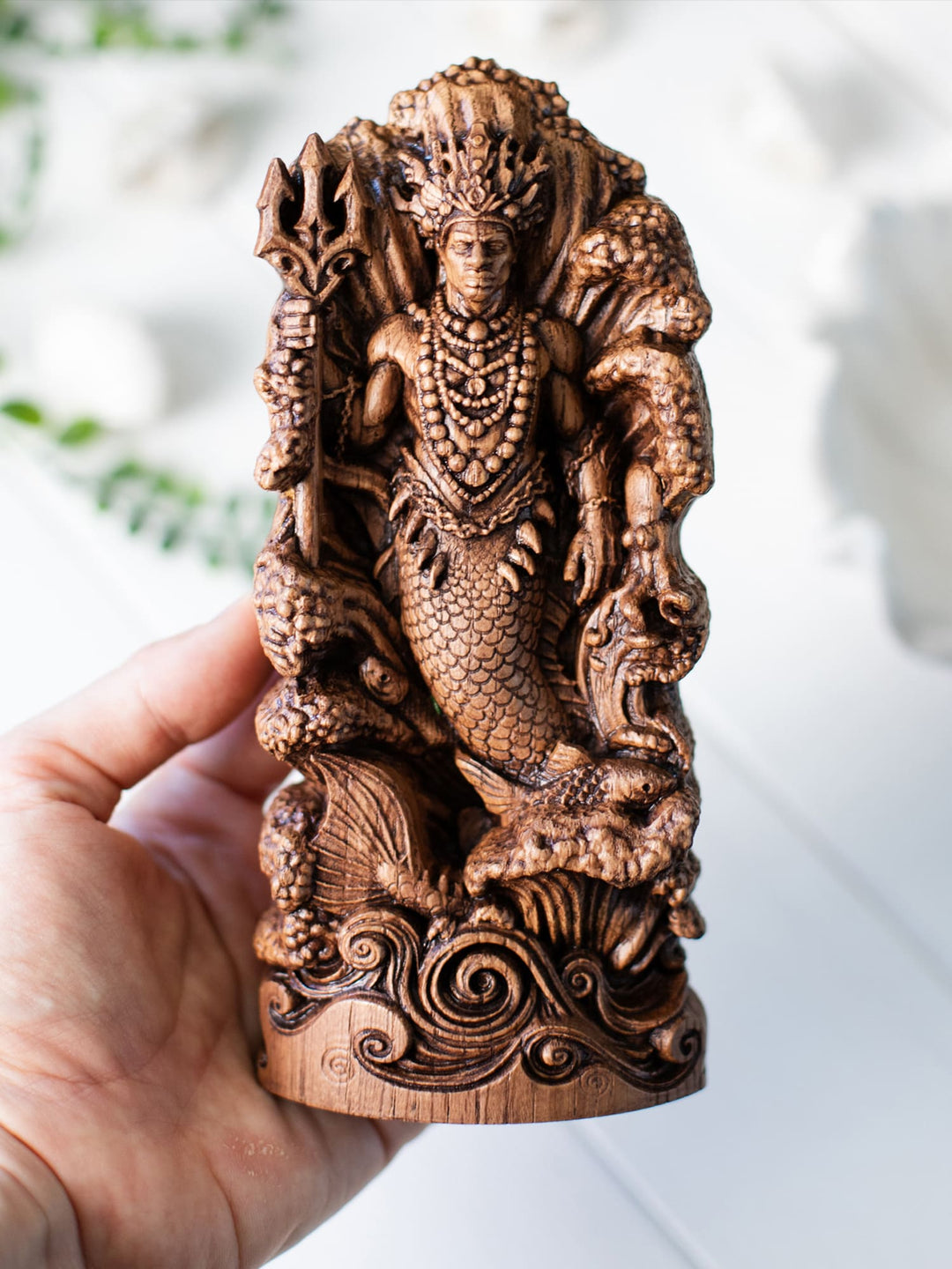 Olokun Statue – Yoruba Water Deity Orixa Figurine