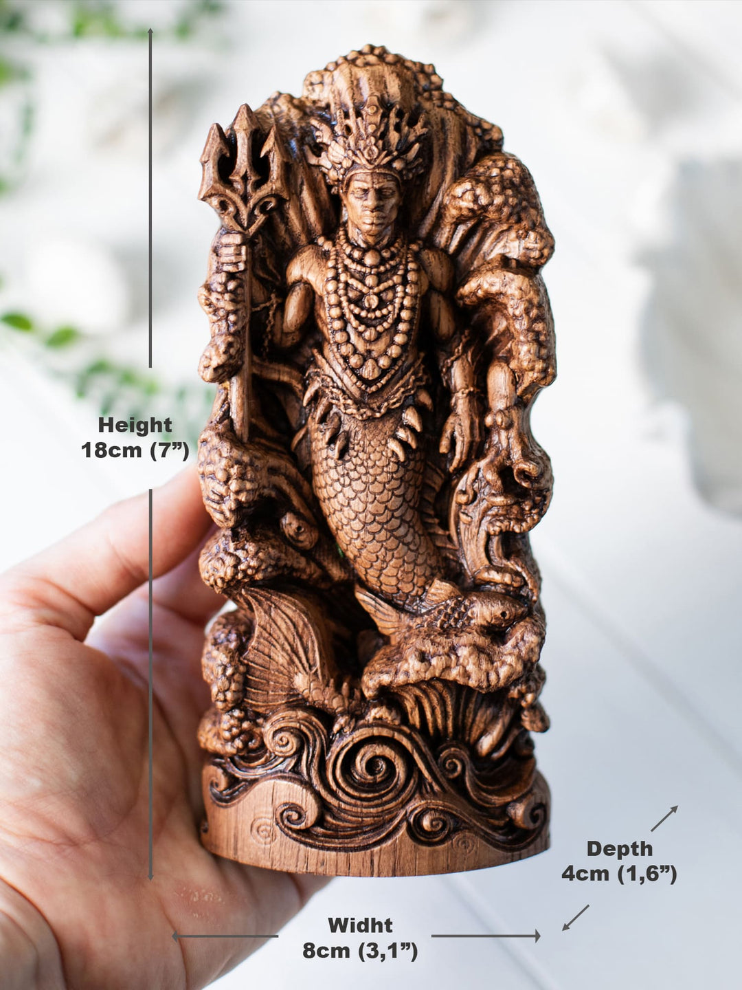 Olokun Statue – Yoruba Water Deity Orixa Figurine