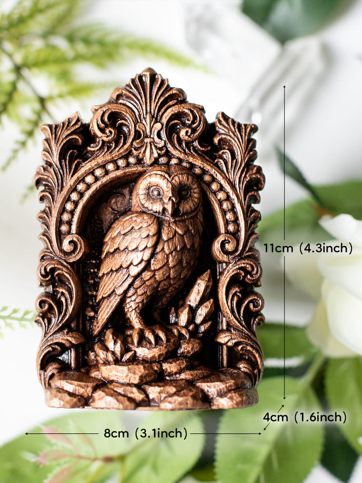 Owl Totem Statue – Wooden Owl Spirit Guide & Forest Guardian