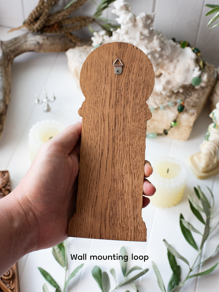 Greek Goddess Athena | Wooden statue for home altar