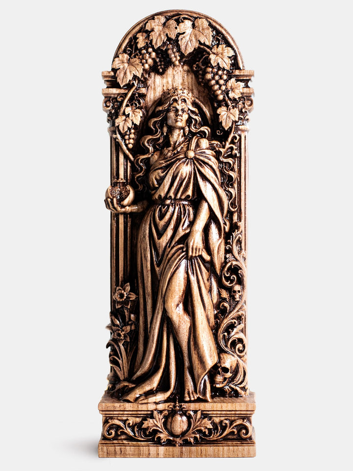 Persephone Goddess Wooden Statue