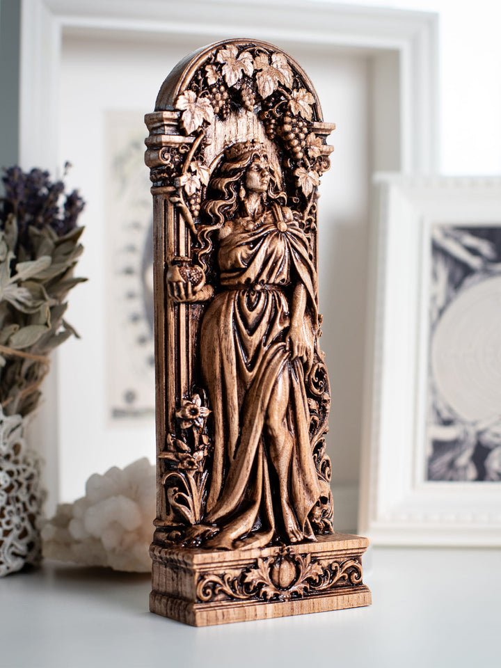 Persephone Goddess Wooden Statue