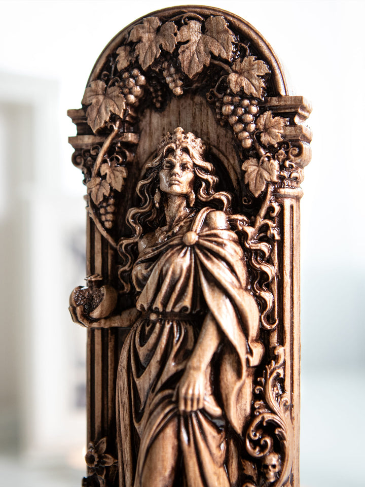 Persephone Goddess Wooden Statue
