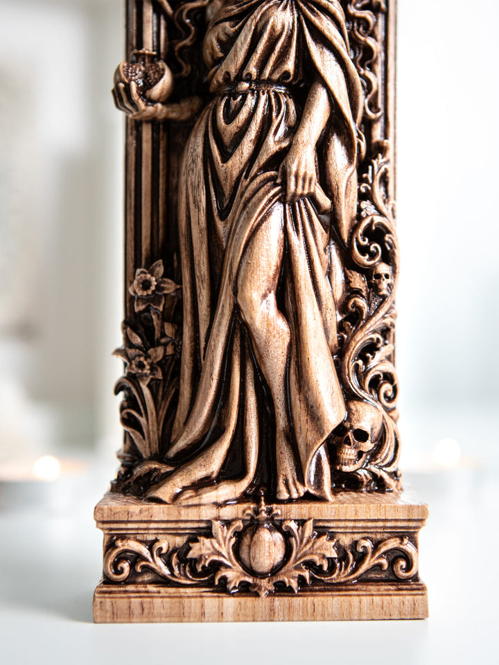 Persephone Goddess Wooden Statue