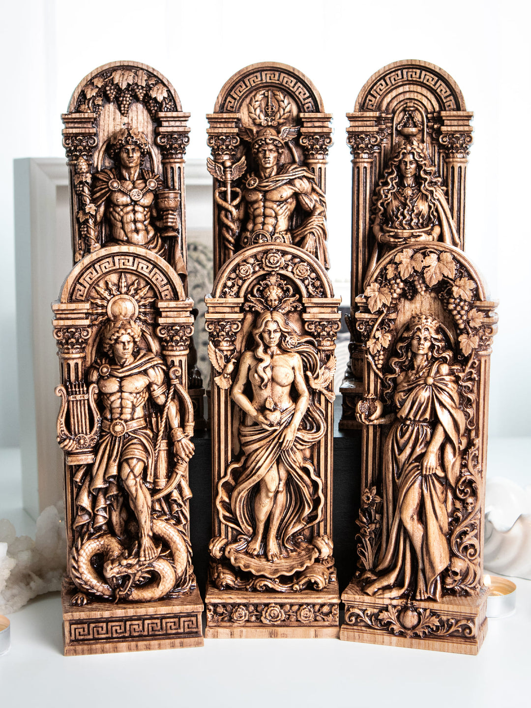 Persephone Goddess Wooden Statue