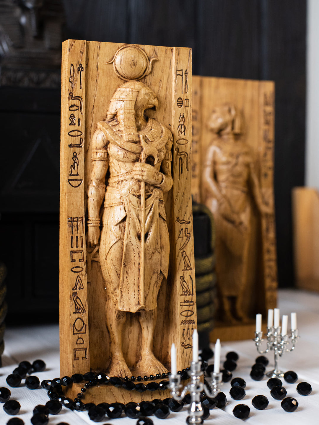 Egyptian God Ra | Wooden statue for Pagan Altar ritual
