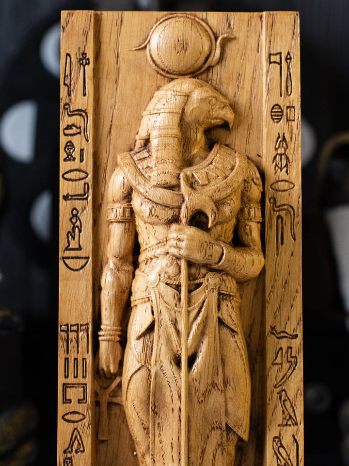 Egyptian God Ra | Wooden statue for Pagan Altar ritual
