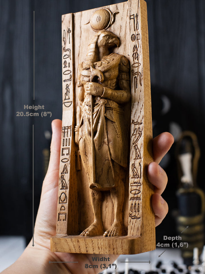 Egyptian God Ra | Wooden statue for Pagan Altar ritual