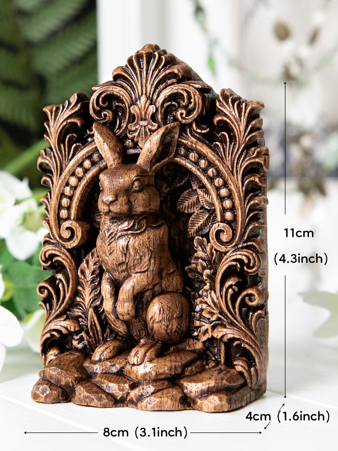 Rabbit Totem Statue – Wooden Rabbit & Hare Spirit Figurine