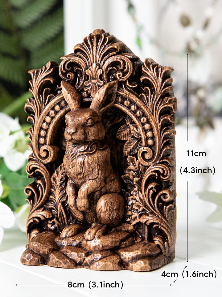 Rabbit Totem Statue – Wooden Rabbit & Hare Spirit Figurine