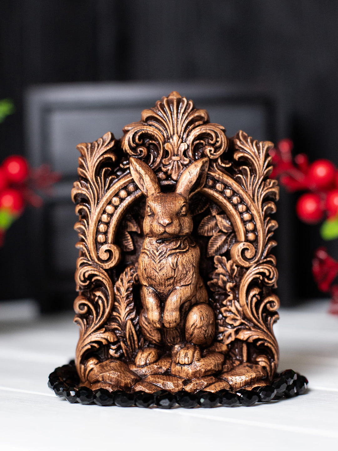 Rabbit Totem Statue – Wooden Rabbit & Hare Spirit Figurine