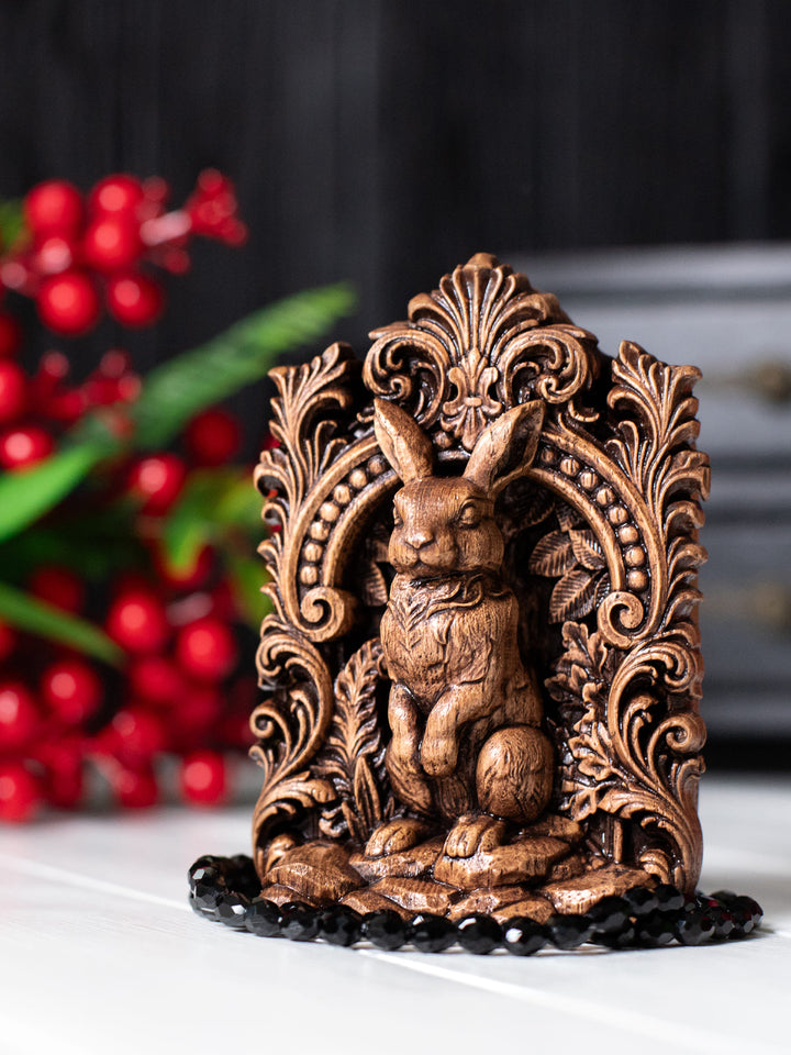 Rabbit Totem Statue – Wooden Rabbit & Hare Spirit Figurine