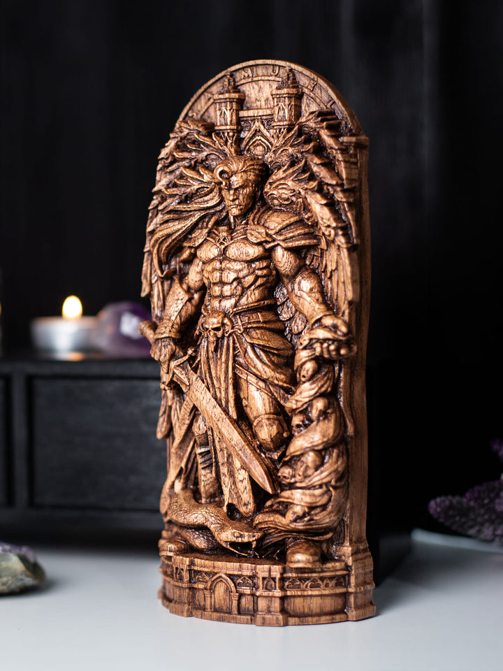 Samael Fallen Angel Wooden Statue