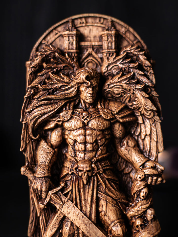 Samael Fallen Angel Wooden Statue