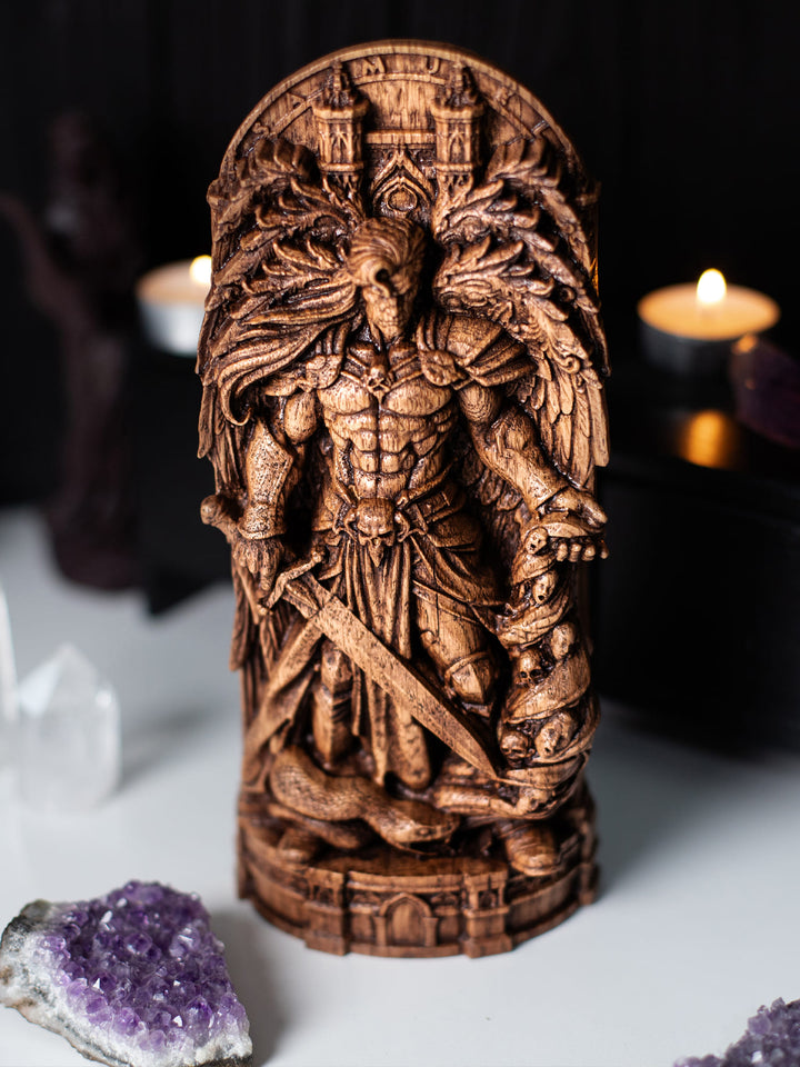 Samael Fallen Angel Wooden Statue