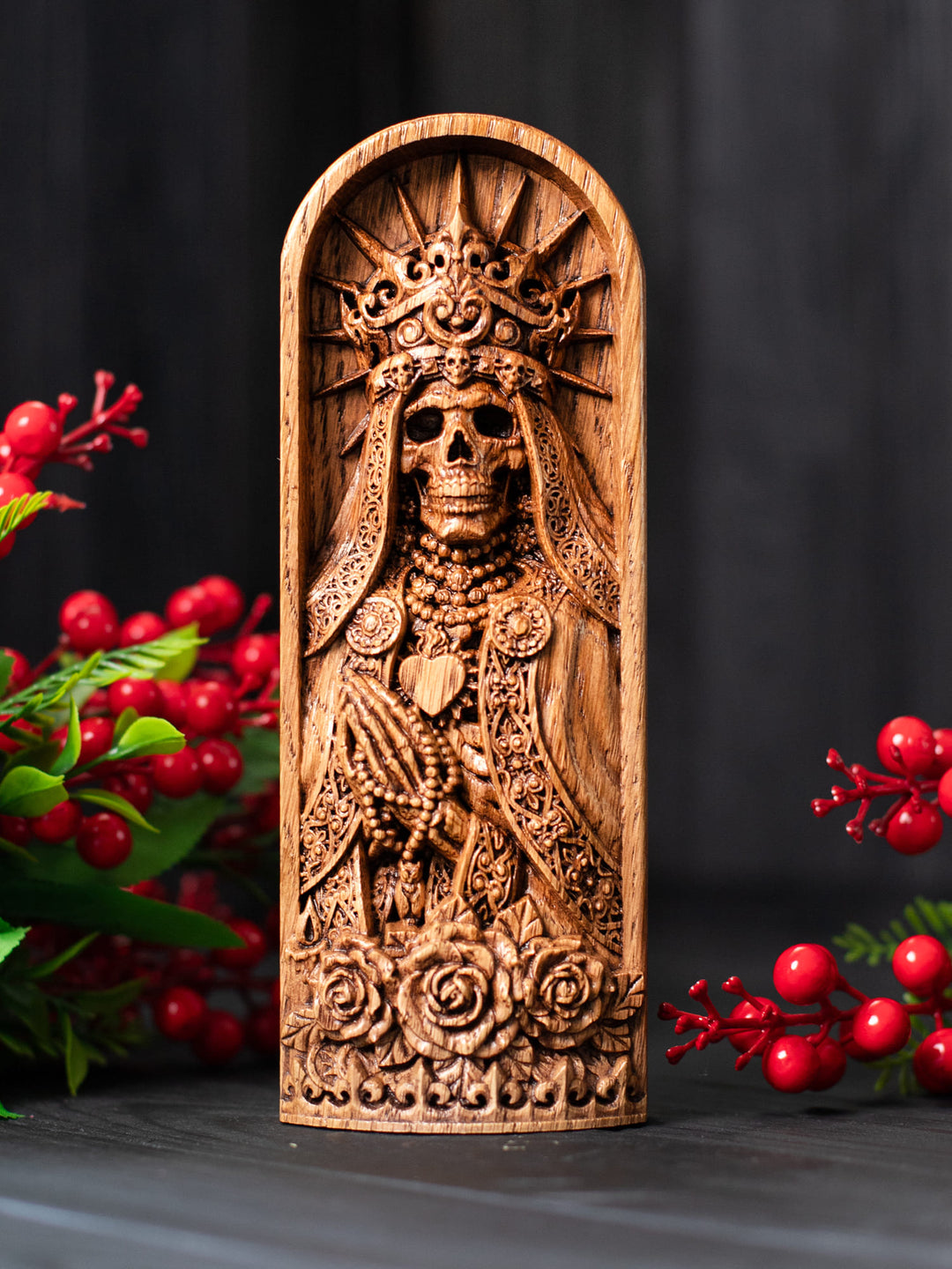 Santa Muerte Goddess: Skeleton Deity Bust