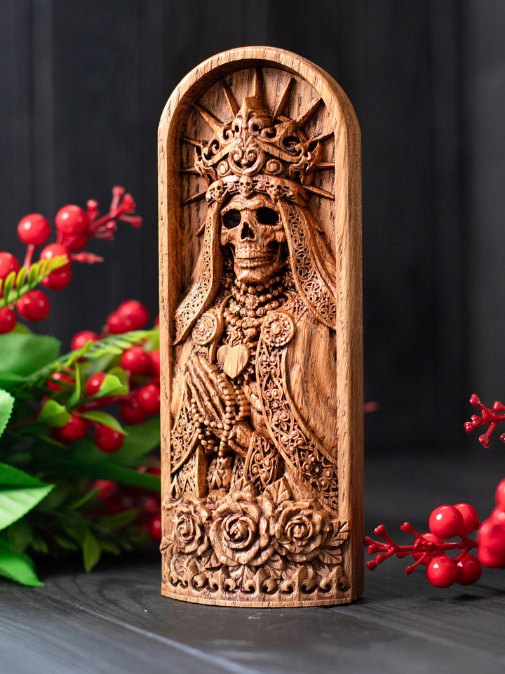 Santa Muerte Goddess: Skeleton Deity Bust