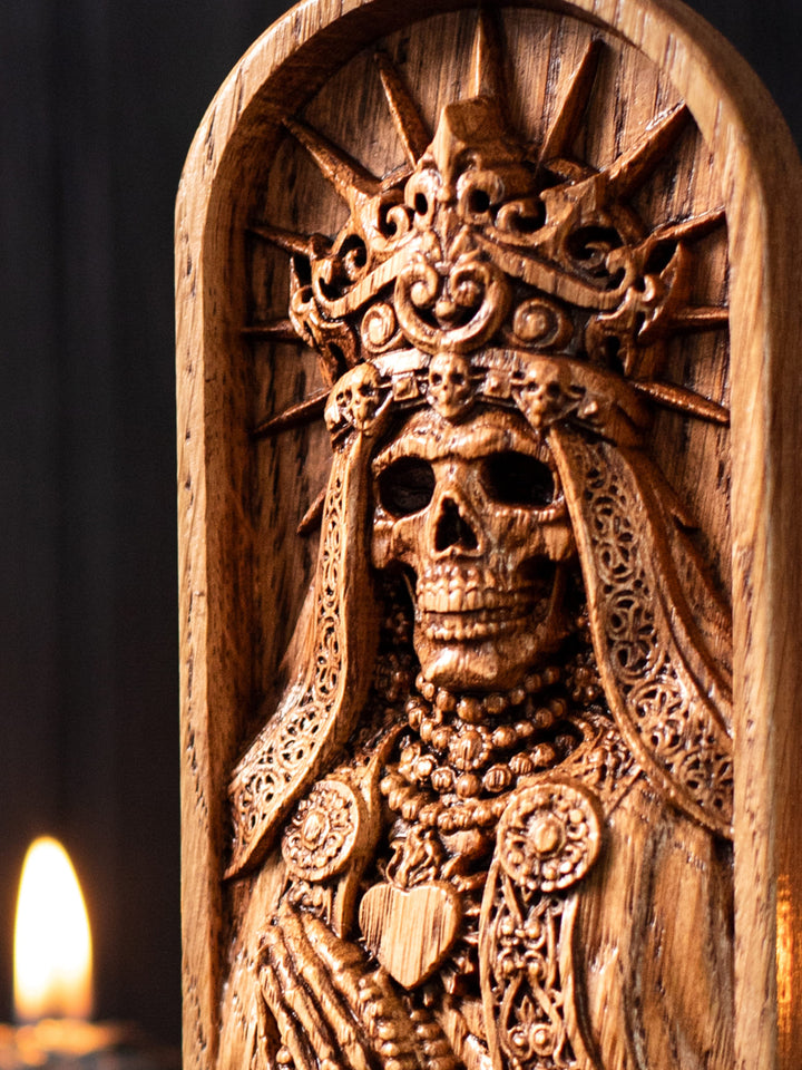 Santa Muerte Goddess: Skeleton Deity Bust