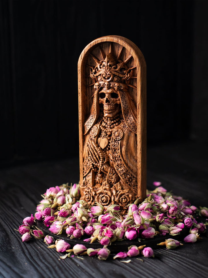 Santa Muerte Goddess: Skeleton Deity Bust