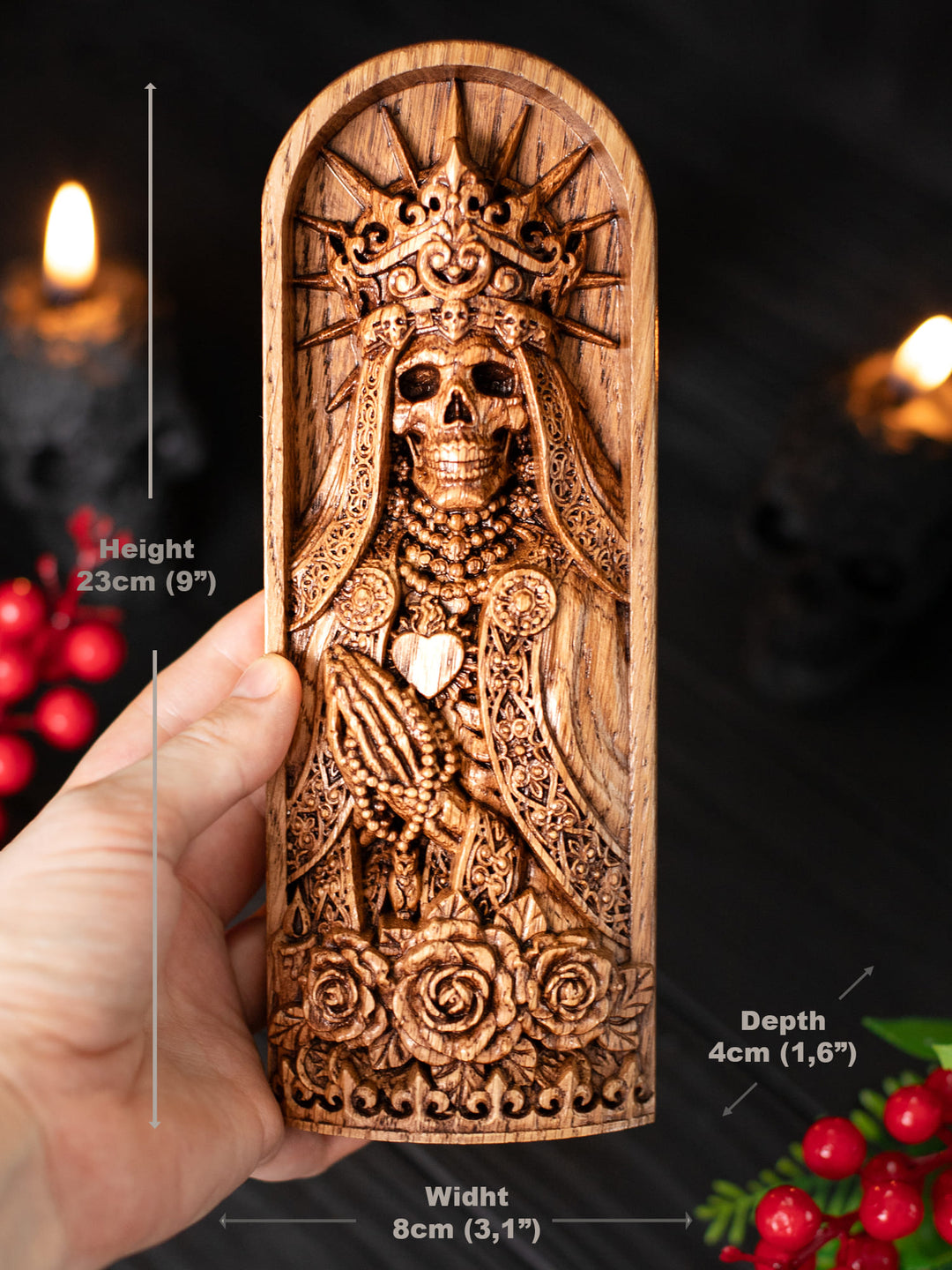 Santa Muerte Goddess: Skeleton Deity Bust