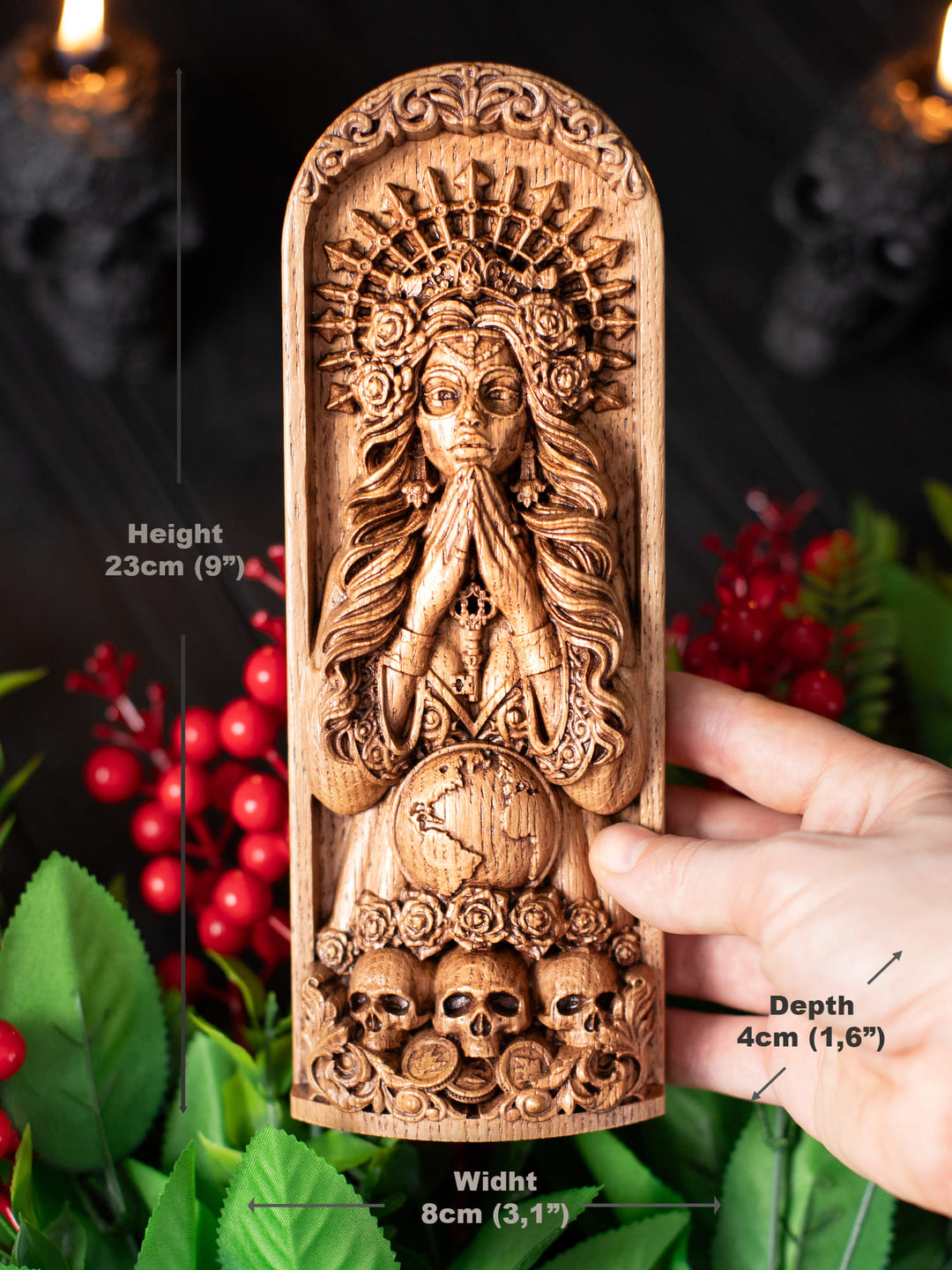 Young Girl Santa Muerte Goddess Bust