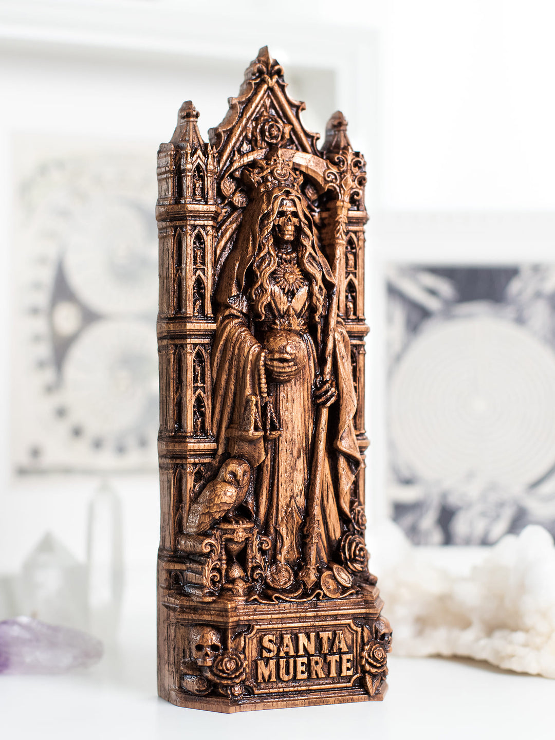 Santa Muerte Wooden Statue