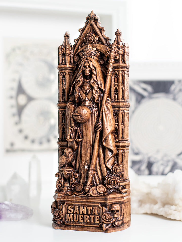 Santa Muerte Wooden Statue