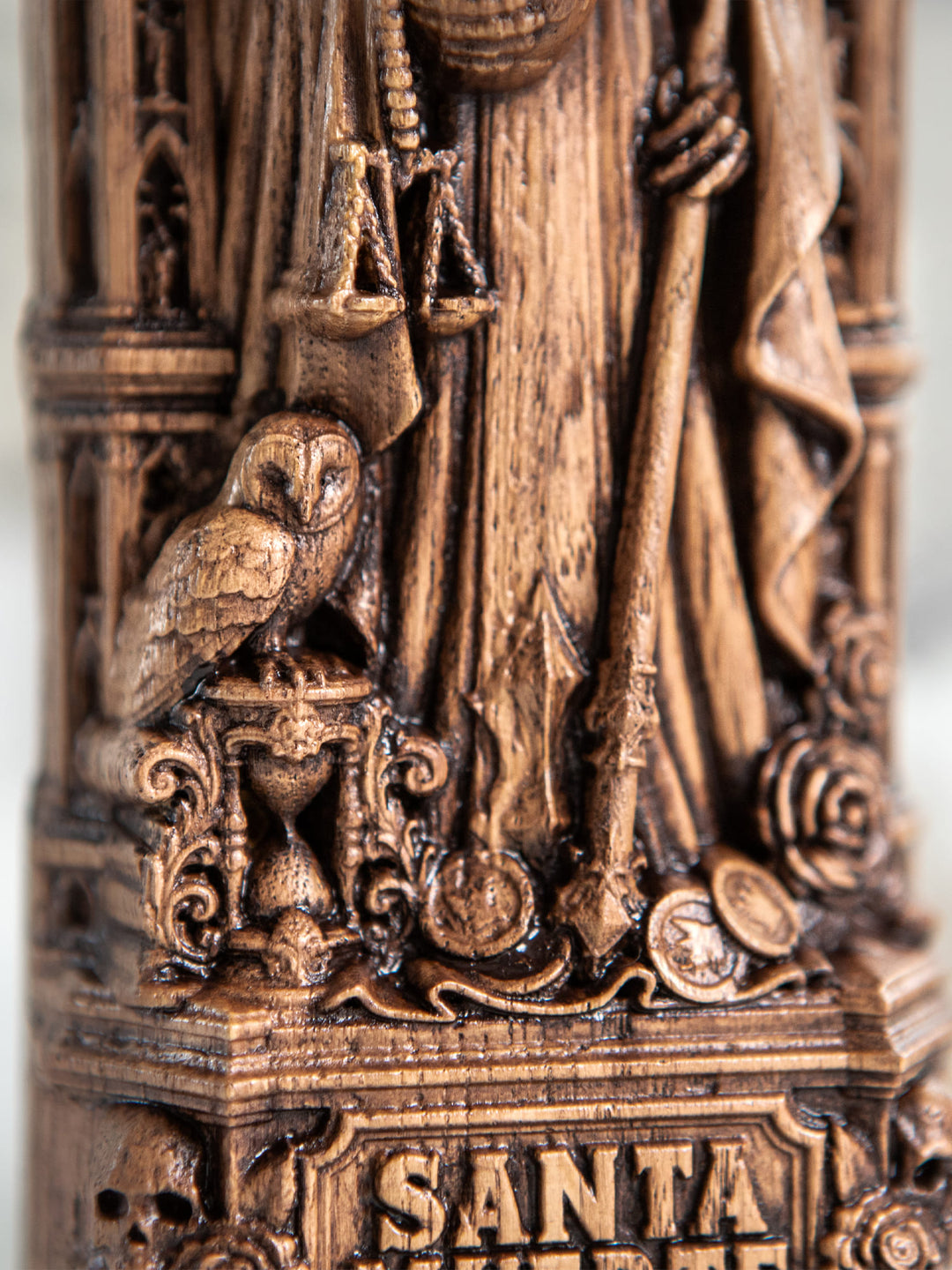 Santa Muerte Wooden Statue