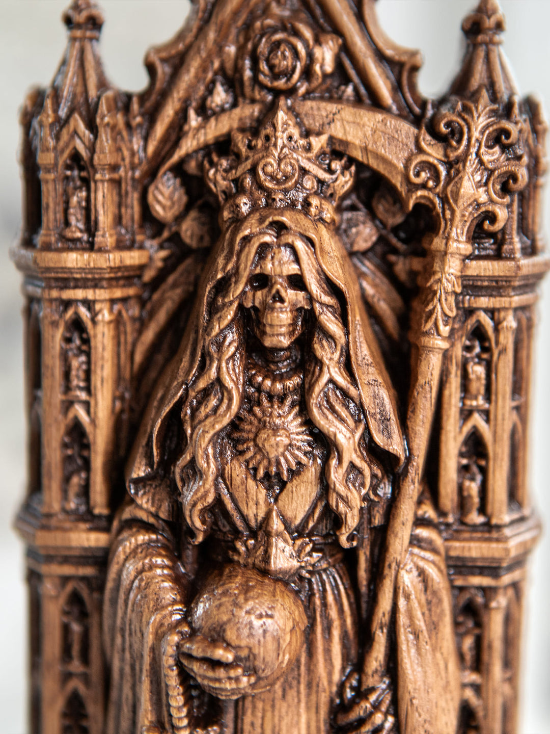 Santa Muerte Wooden Statue