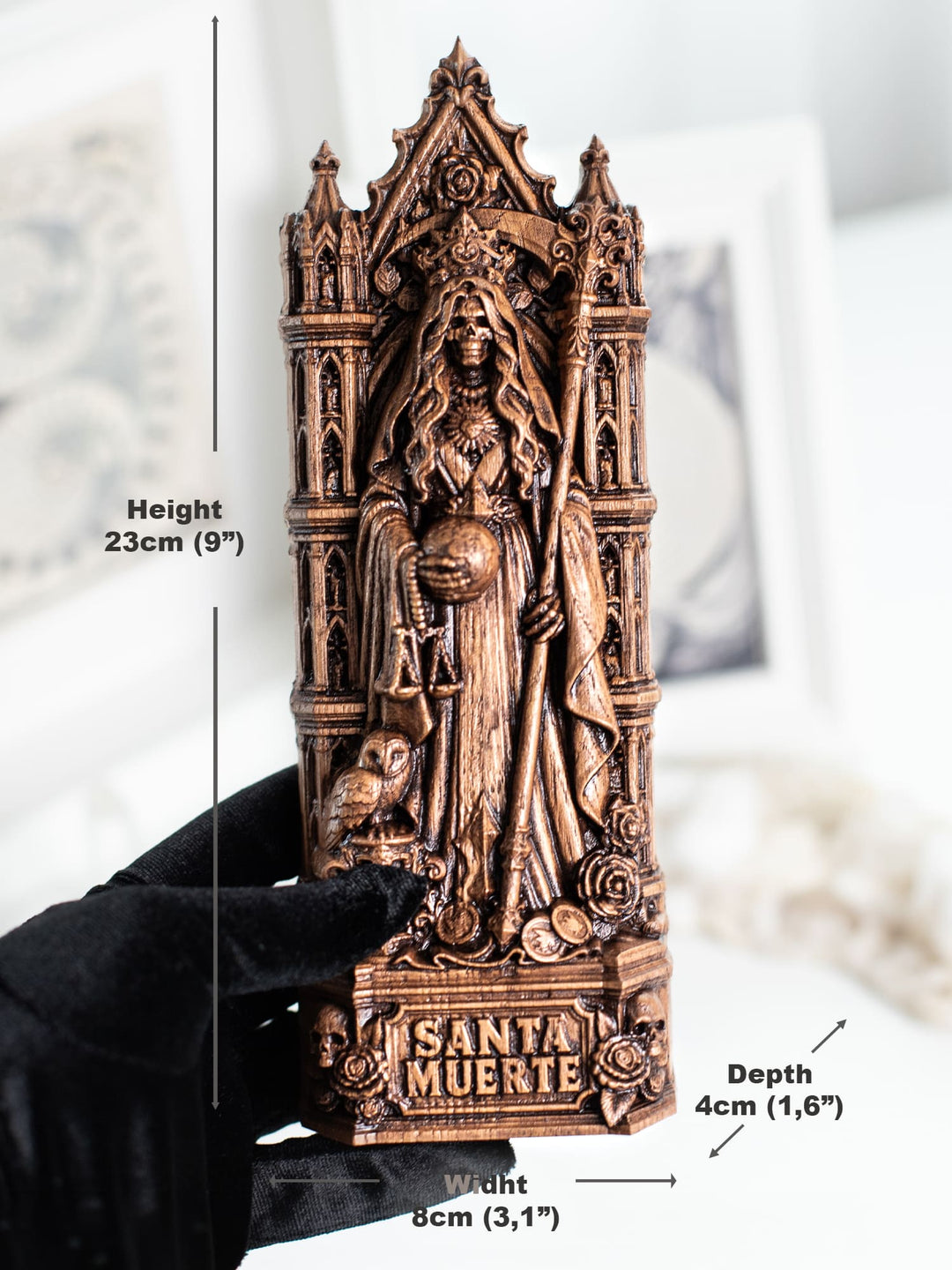 Santa Muerte Wooden Statue