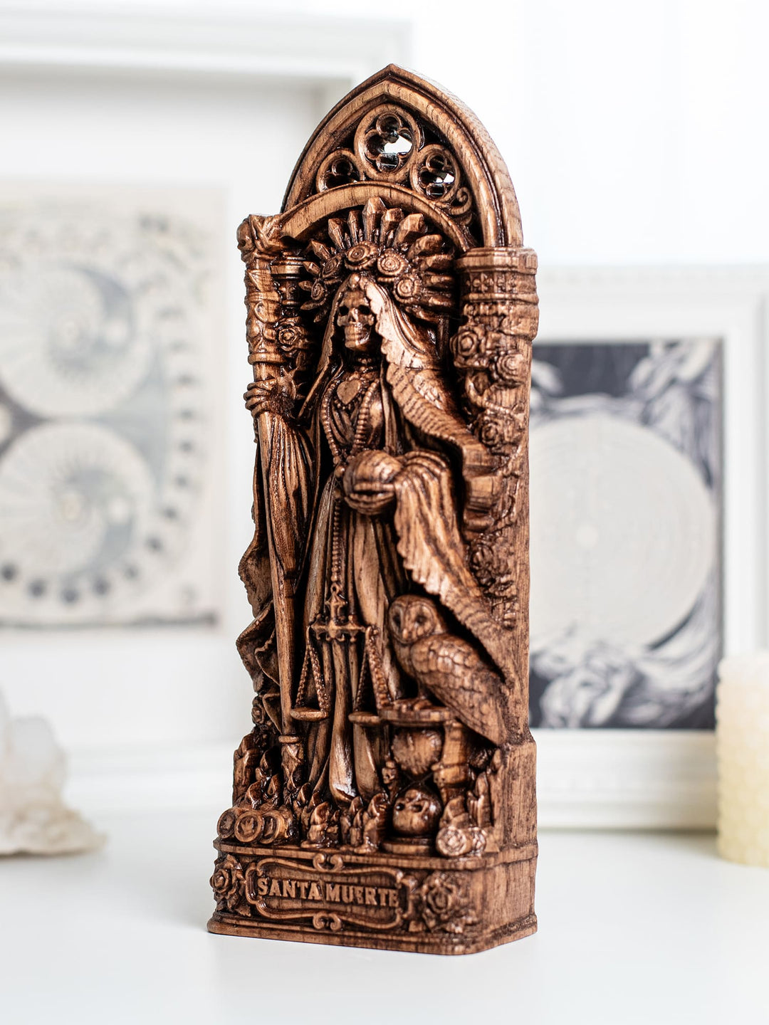 Santa Muerte Altar Wooden Statue