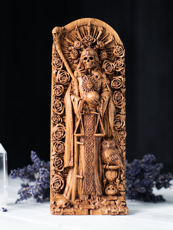 Santa Muerte Goddess - Holy Death with Scythe and Scales