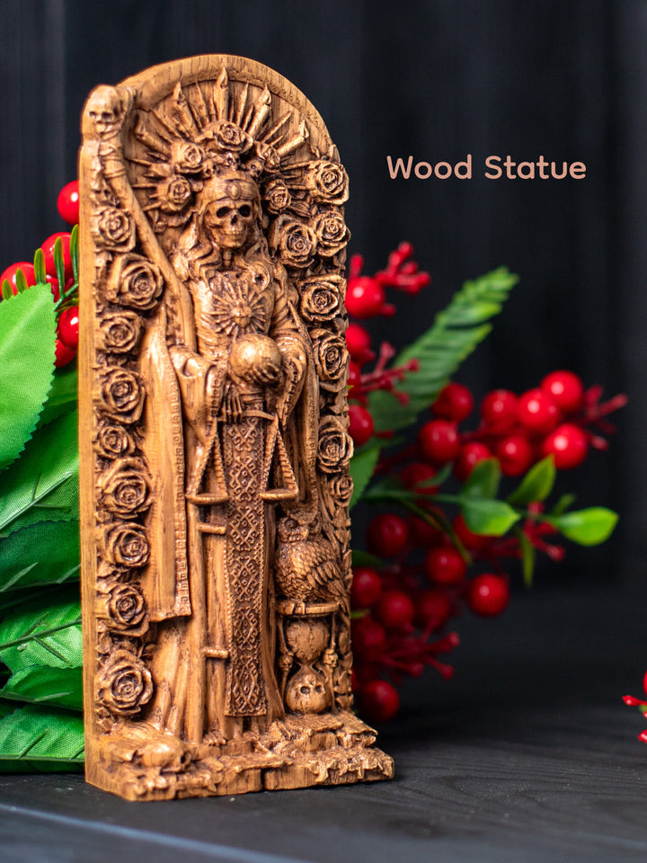 Santa Muerte Goddess - Holy Death with Scythe and Scales
