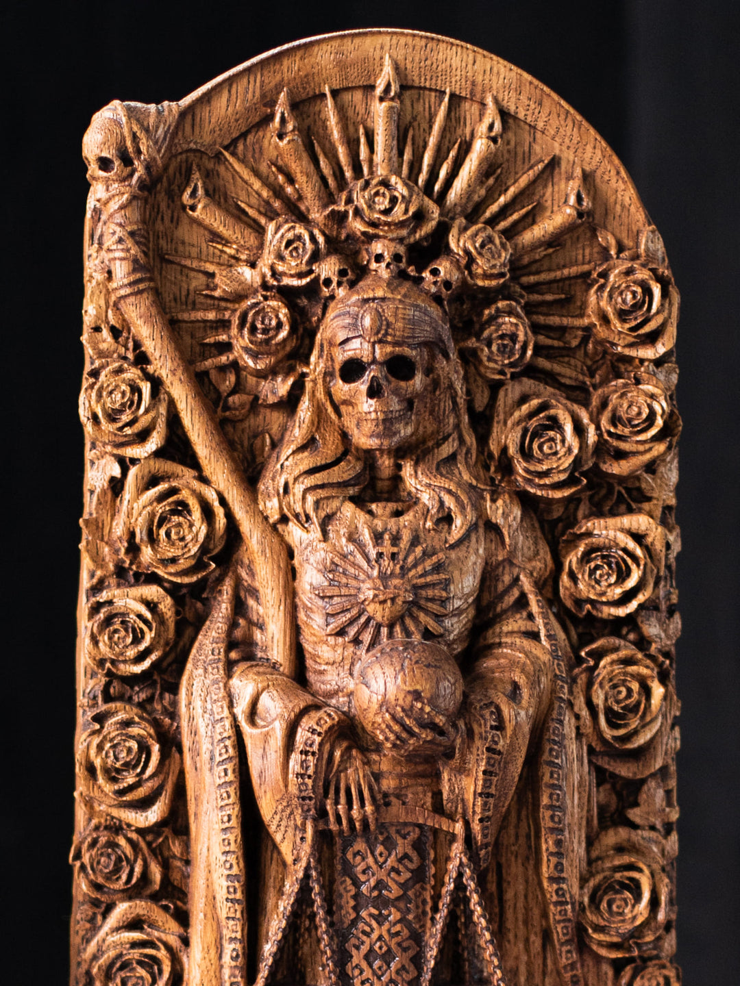 Santa Muerte Goddess - Holy Death with Scythe and Scales