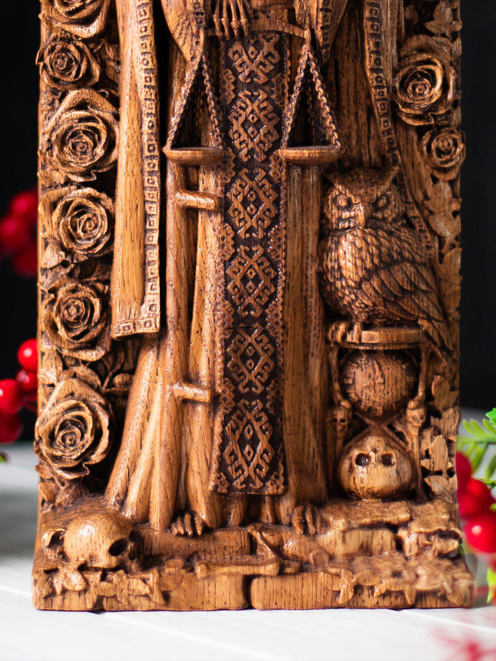 Santa Muerte Goddess - Holy Death with Scythe and Scales