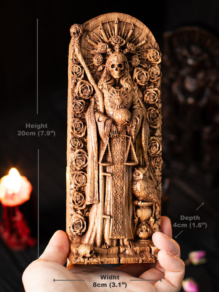 Santa Muerte Goddess - Holy Death with Scythe and Scales