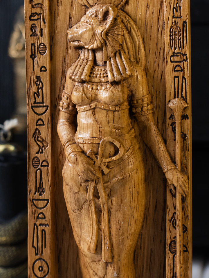 Sekhmet, Egyptian Goddess of healing | Wooden statue