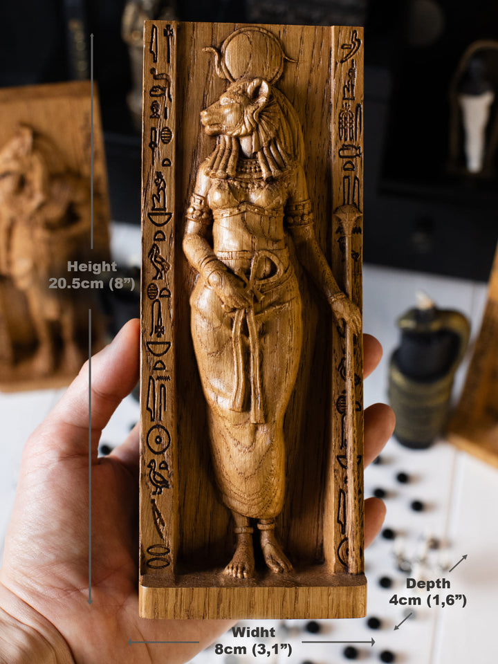 Sekhmet, Egyptian Goddess of healing | Wooden statue