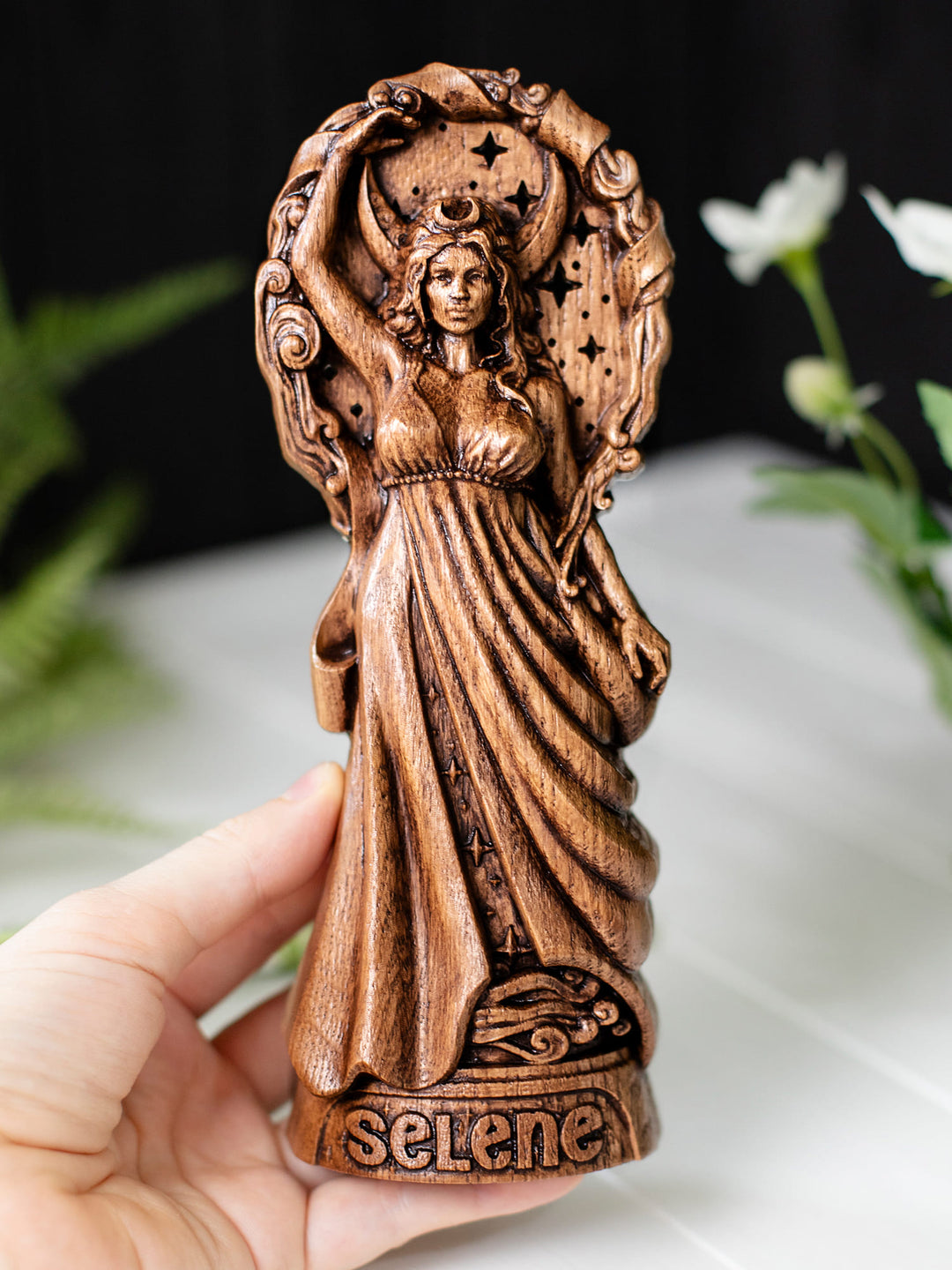 Selene Moon Goddess Statue – Lady Selene Greek Goddess Figurine