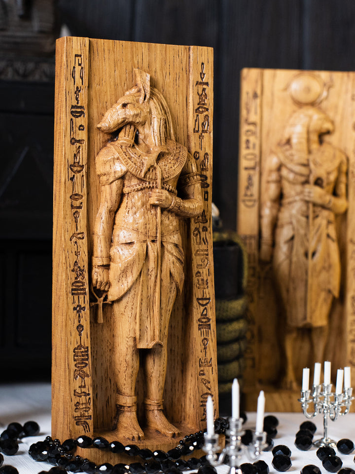 Egyptian God Seth, Wooden statue, for home Altar